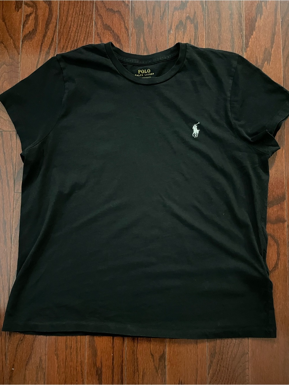 Polo by Ralph Lauren Black T‑Shirt with Yellow Neck Print